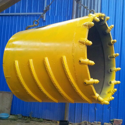 Cubeta à terra dura do tambor de núcleo da rocha de Q355d com dentes da bala